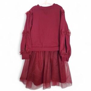 Blueberi boulevard Tulle Dress with Bow Accents